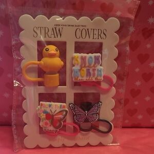NWT Simply Southern Colorful Straw Covers Set